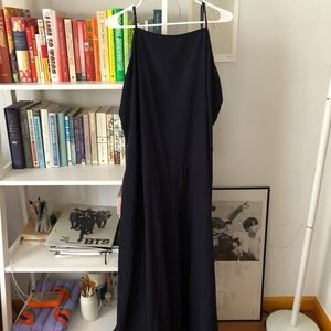 Nordstrom navy silky maxi slip dress